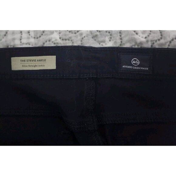Adriano Goldschmied The Stevie Ankle Slim Straight Navy Velvet Pants 29 - Picture 5 of 7
